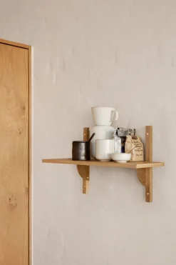 Hylle - Sector Shelf Single/Narrow Oak/Brass
