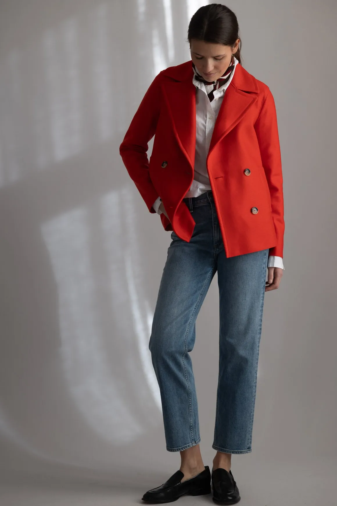 Jakke - Peacoat Light Pressed Wool Bright Red