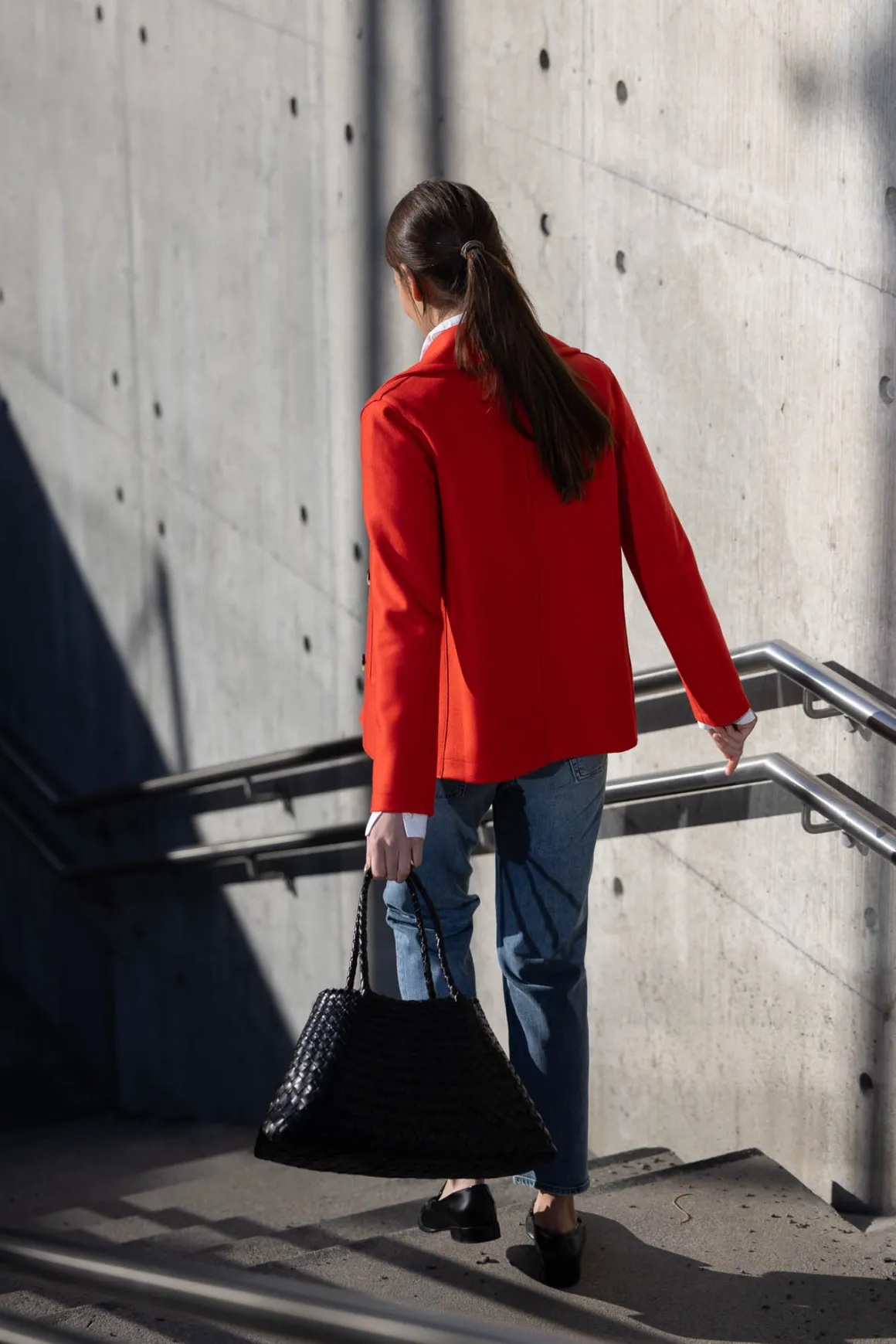 Jakke - Peacoat Light Pressed Wool Bright Red