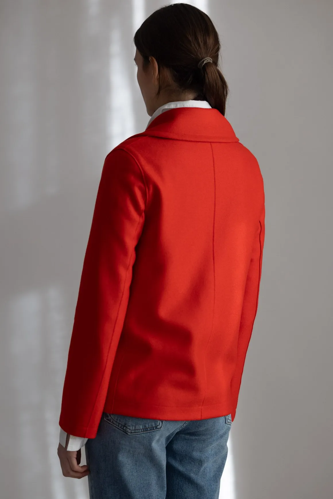 Jakke - Peacoat Light Pressed Wool Bright Red