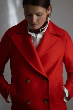 Jakke - Peacoat Light Pressed Wool Bright Red