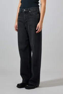 Jeans - Shea High-Rise Straight Black Stained