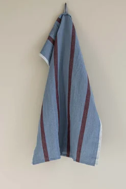 Kjøkkenhåndkle - Hale Tea 50x70cm Faded Blue/Burgundy