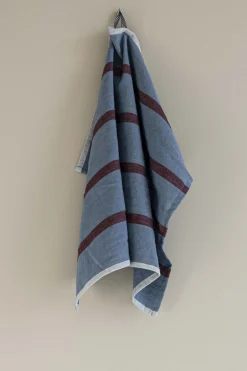 Kjøkkenhåndkle - Hale Tea 50x70cm Faded Blue/Burgundy