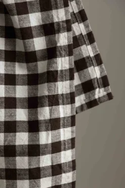 Kjøkkenhåndkle - Rutete Brun/Hvit