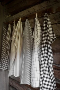 Kjøkkenhåndkle - Striper Brun/Hvit