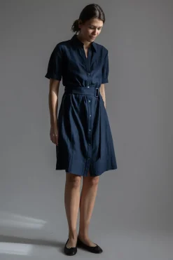 Kjole - Cuffed S/S Belted Shirt Dress