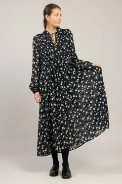 Kjole - Floral Volumes Blue/White Flower Garden