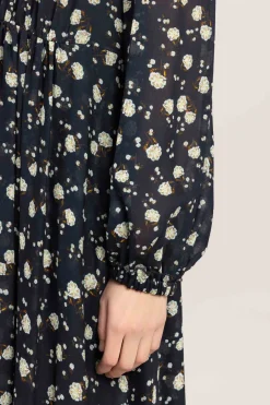 Kjole - Floral Volumes Blue/White Flower Garden