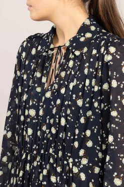Kjole - Floral Volumes Blue/White Flower Garden