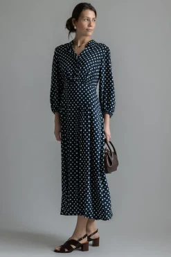 Kjole - Izzy Navy Mini Polka Dots