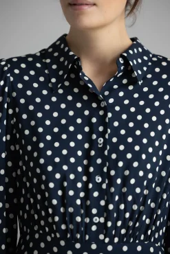 Kjole - Izzy Navy Mini Polka Dots