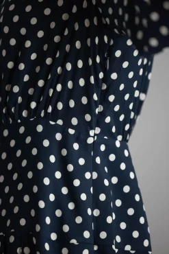 Kjole - Izzy Navy Mini Polka Dots