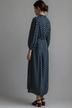 Kjole - Izzy Navy Mini Polka Dots