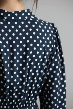 Kjole - Izzy Navy Mini Polka Dots