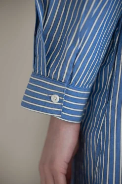 Kjole - Pintuck Dash Stripe Cotton Dress