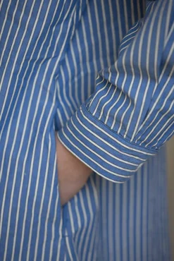 Kjole - Pintuck Dash Stripe Cotton Dress