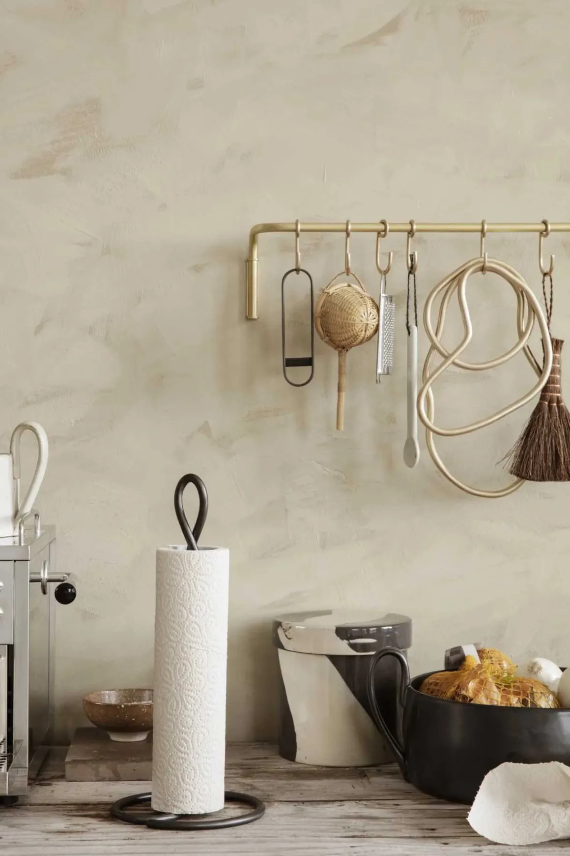 Knaggrekke - 6 Knagger Messing