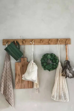 Knaggrekke - 8 knagger Oak Natural L80cm