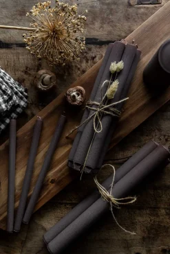 Kronelys - h27cm Brun