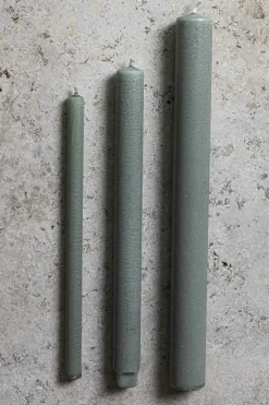 Kronelys - H27cm Grønn Støvet