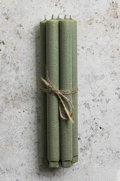 Kronelys - h27cm Oliven