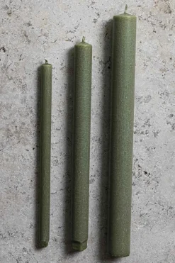 Kronelys - h27cm Oliven