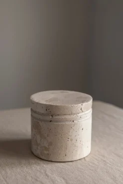 Krukke - Travertine M/Lokk