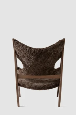 Lenestol - Knitting Lounge Chair, Dark Stained Oak, Sheepskin Root