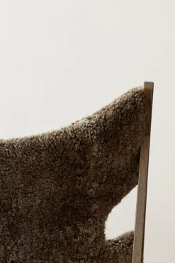 Lenestol - Knitting Lounge Chair, Dark Stained Oak, Sheepskin Root