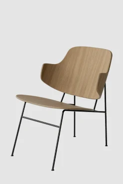 Lenestol - The Penguin Lounge Black Steel, Natural Oak