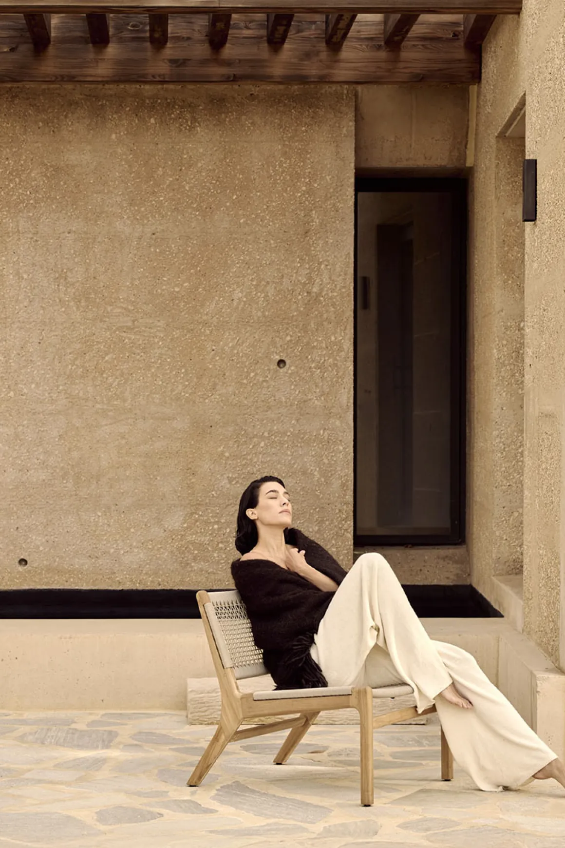 Loungestol - Jack Woven Teak/Beige