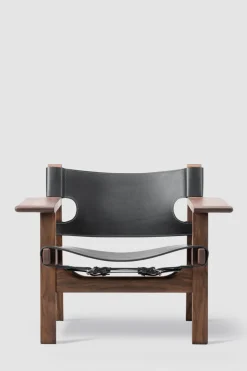 Loungestol - Spanish Chair 2226 Oljet Valnøtt/Sort Lær