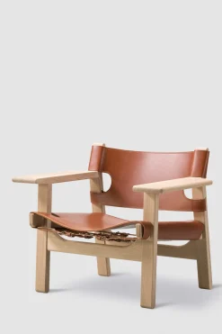 Loungestol - Spanish Chair 2226 Såpet Eik/Cognac Lær