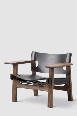Loungestol - Spanish Chair 2226 Oljet Valnøtt/Sort Lær
