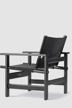 Loungestol - The Canvas Chair 2031 Sortlakkert Eik / Sort Canvas