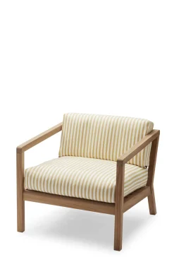 Loungestol - Virkelyst Armchair Teak/Golden Yellow Stripe
