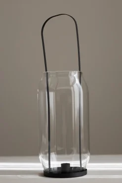 Lykt - Kronelys H40cm Sort