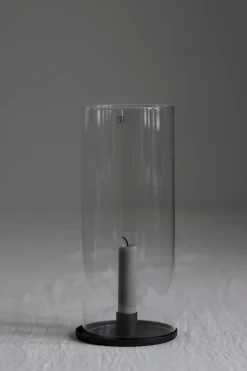 Lysestake - Kronelys H28cm Sort