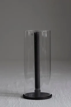 Lysestake - Kronelys H28cm Sort