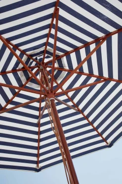 Parasoll - Messina rund Dia270cm Dark Blue Stripes