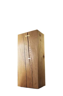 Pidestall - Solid Square Log Low Eik