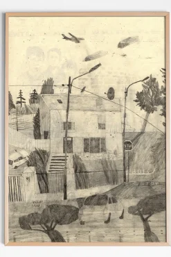 Plakat - House And Plane 50x70cm