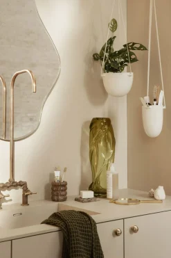 Potte - Speckle Hanging Pot L Off-White