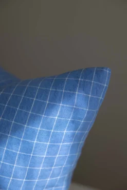 Putetrekk - 50x50cm Blue School Check