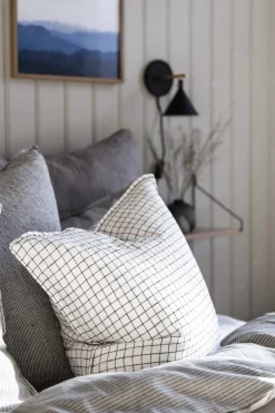 Putetrekk - 50x50cm White/Black Checks