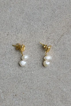 Øredobber - Pearly Drop Gold