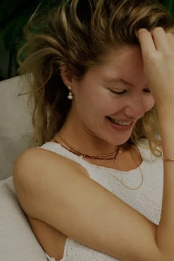 Øredobber - Pearly Drop Gold