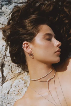 Øredobber - Slim Hoop M Silver