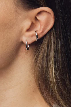Øredobber - Slim Hoop Tiny Silver
